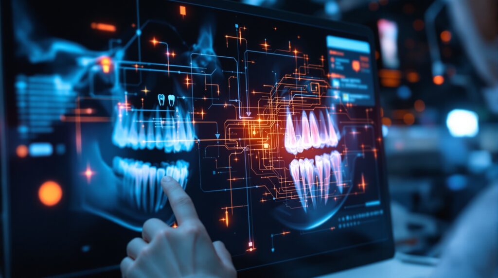 AI analyzing dental X-ray images