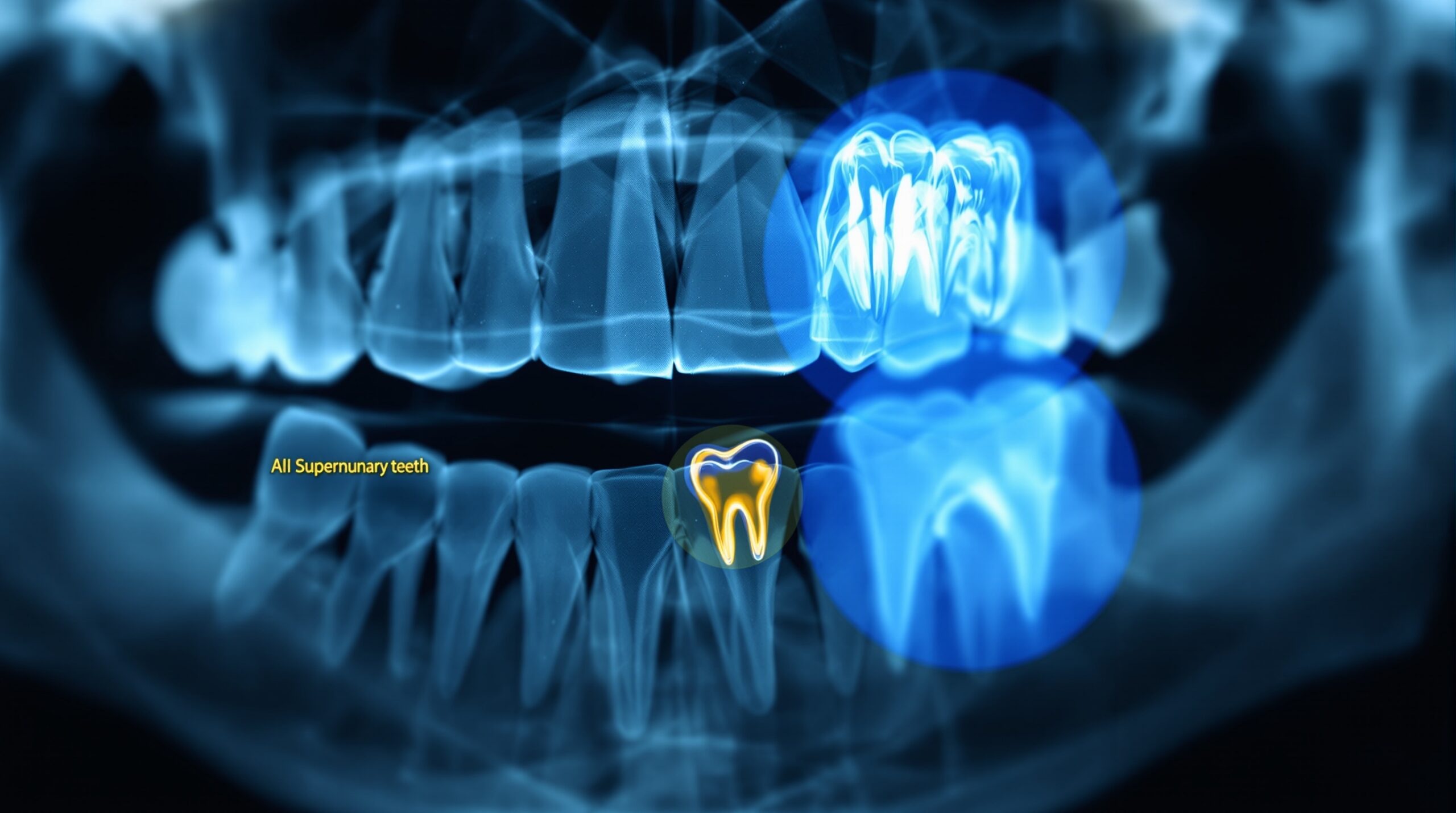 AI analysis highlighting dental anomalies on X-ray