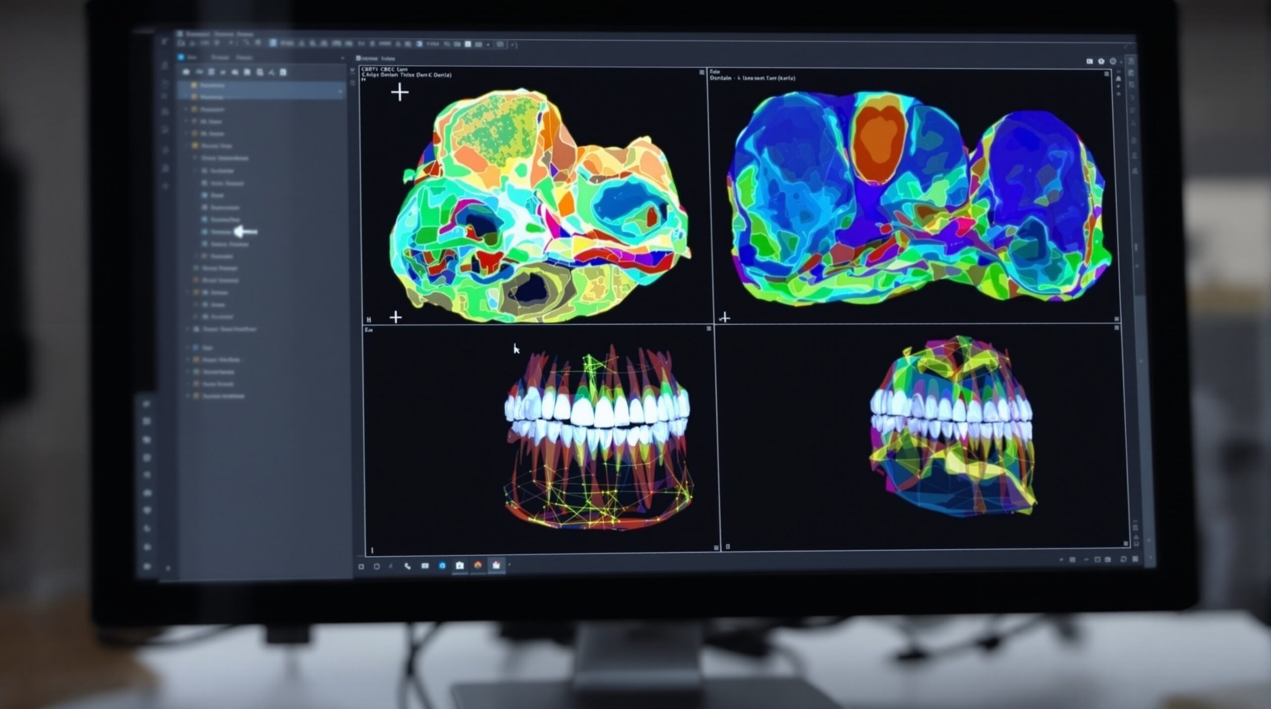 3D CBCT scan visualization showing detailed dental anatomy