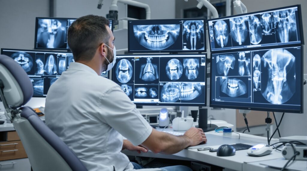 Advanced dental imaging workstation for panoramic analysis