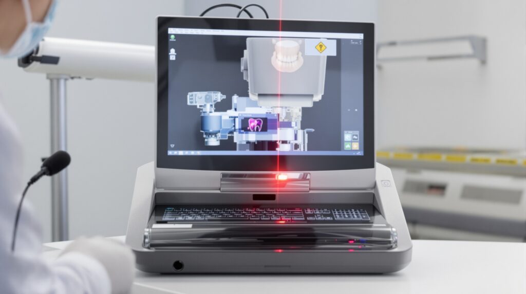 Modern PSP scanner device with laser scanning mechanism for digital radiography