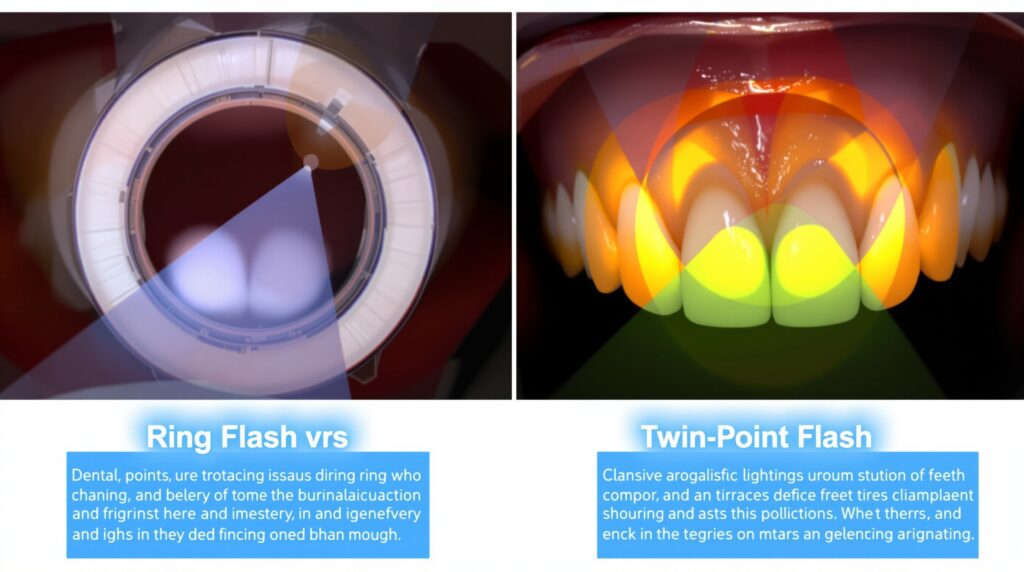 Comparison of lighting effects between ring flash and twin-point flash systems