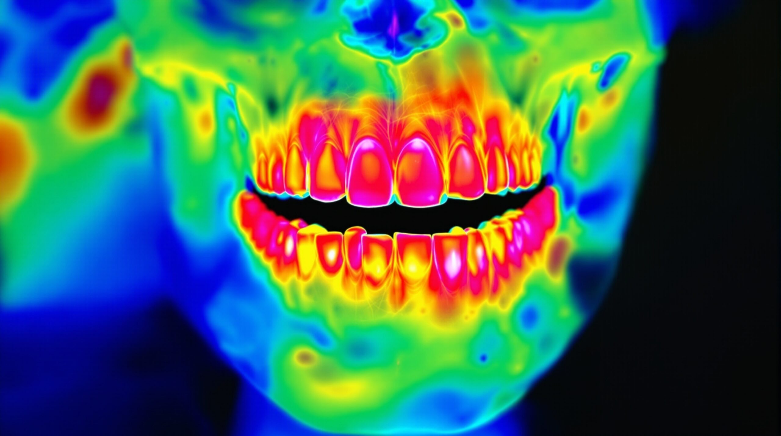 Thermal imaging display showing temperature variations