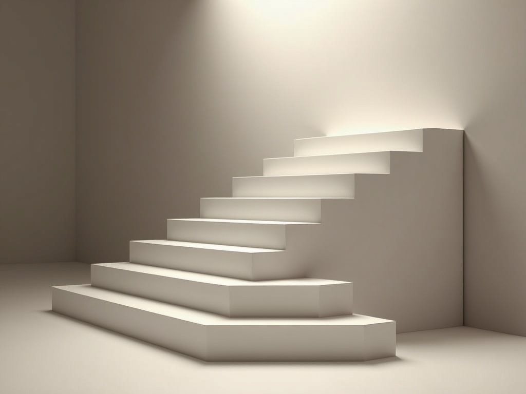A smooth black-to-white grayscale ramp presented as minimalist gallery art