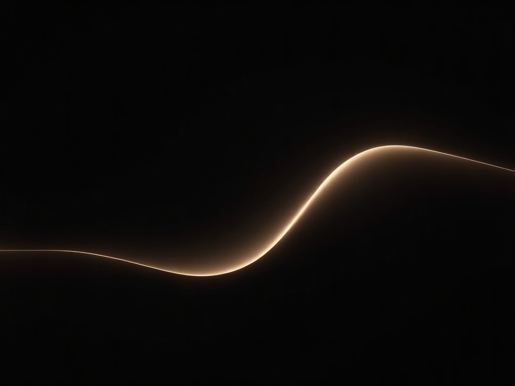 Two abstract curves, a straight diagonal and a gently S-shaped perceptual curve, shown as luminous lines on black