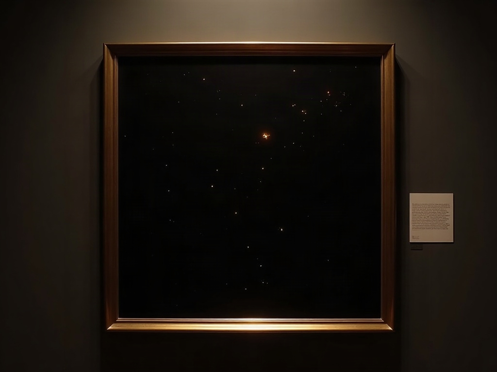 A framed near-black dark-frame image scattered with faint points of light, representing the thermal dark current and hot pixels a sensor generates with no exposure.