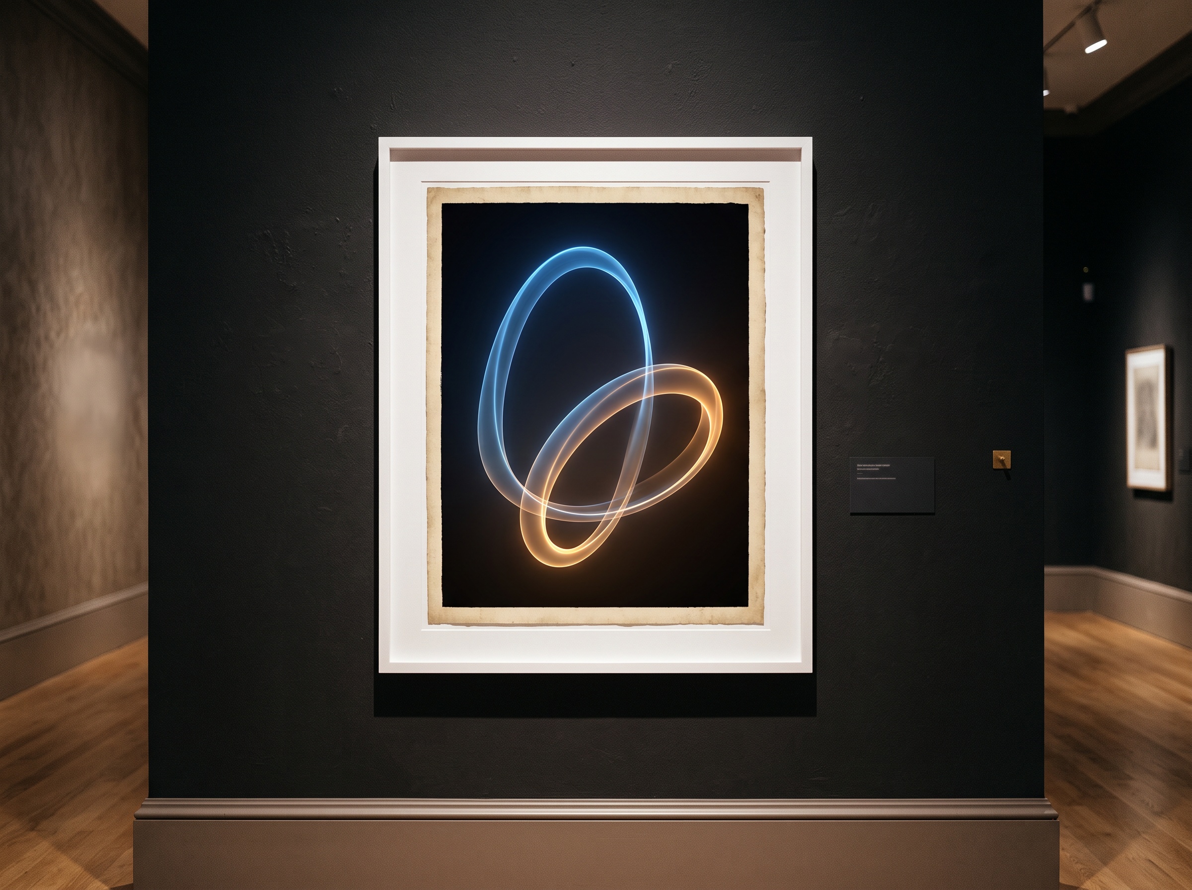 An illustration of a single tooth cusp tracing a graceful looping three-dimensional ribbon of light representing the chewing cycle