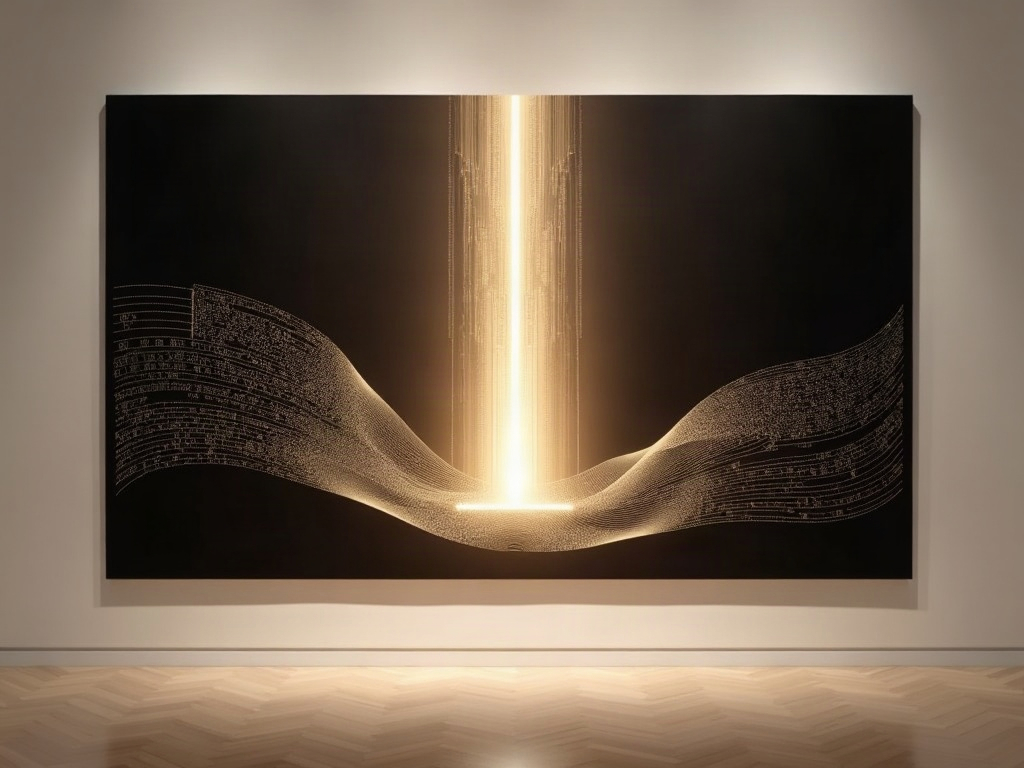 Two streams of light, one image-like and one chart-like, converging into a single channel